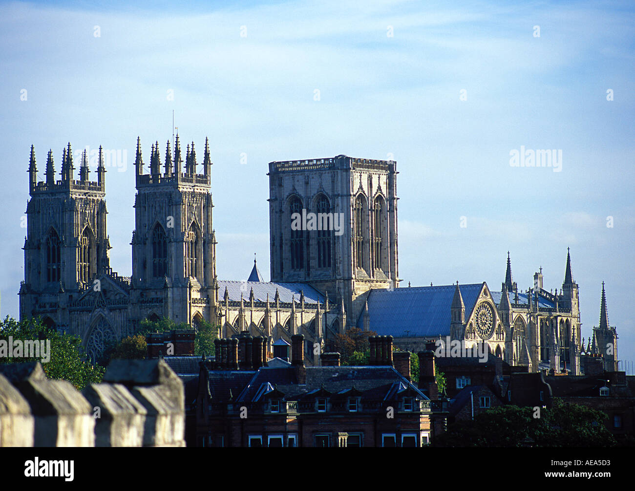 York Minster rises above the city Stock Photo
