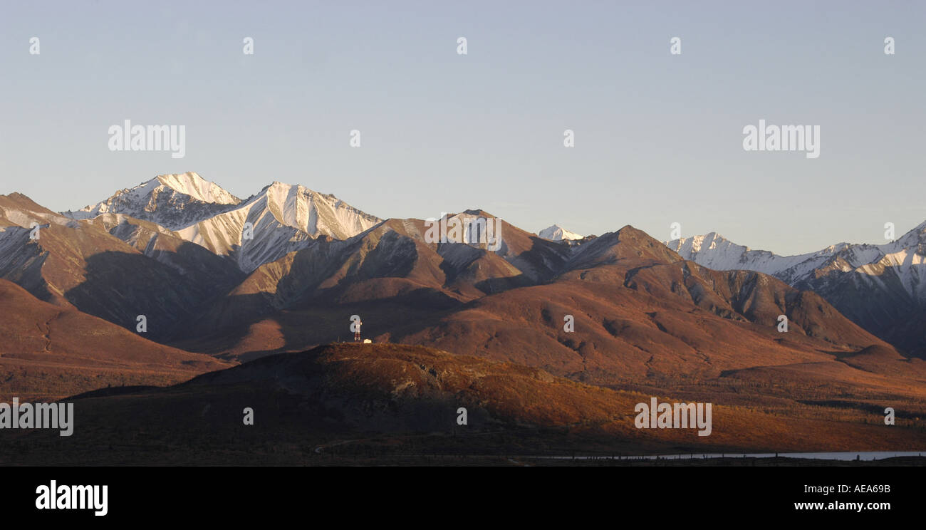 View of the Alaska Range from the Glenn Highway Stock Photo