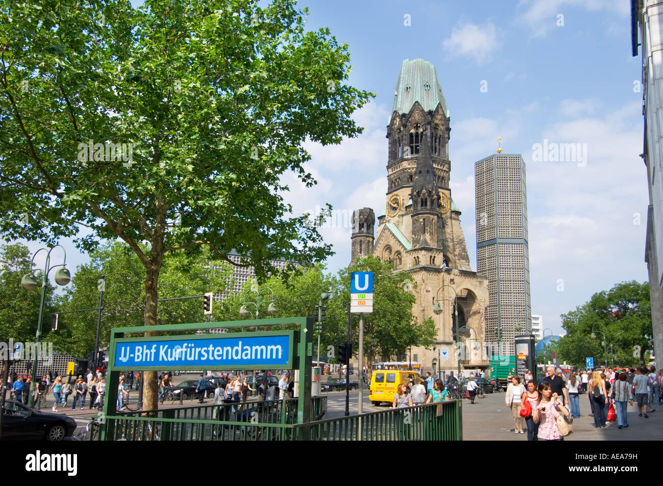 BERLIN Kaiser Wilhelm Gedächtniskirche Church Kurfürstendamm Kurfürsten ...
