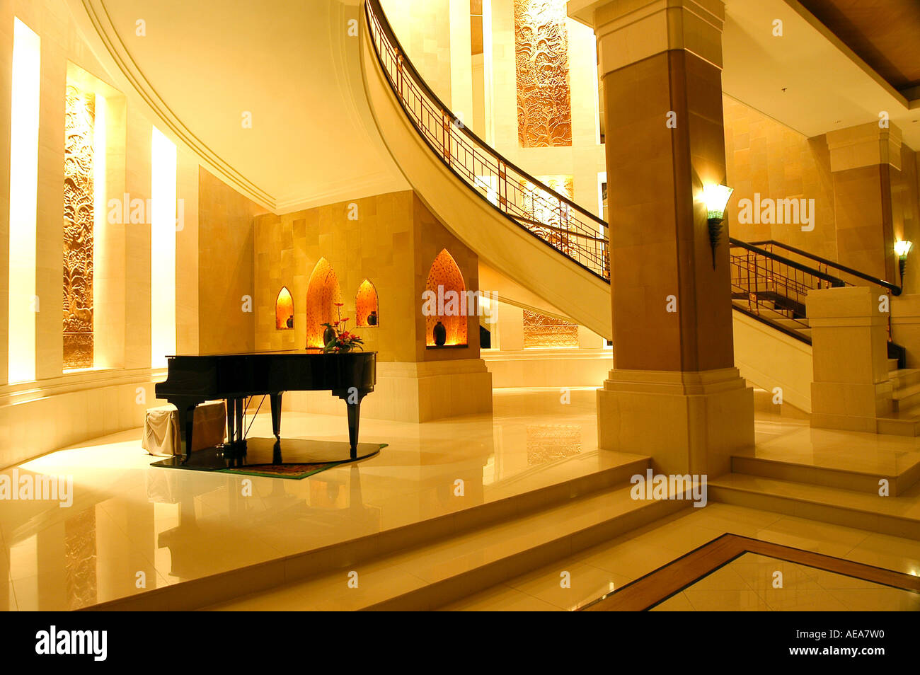 A piano in a grand hotel in Bangkok Thailand Stock Photo - Alamy
