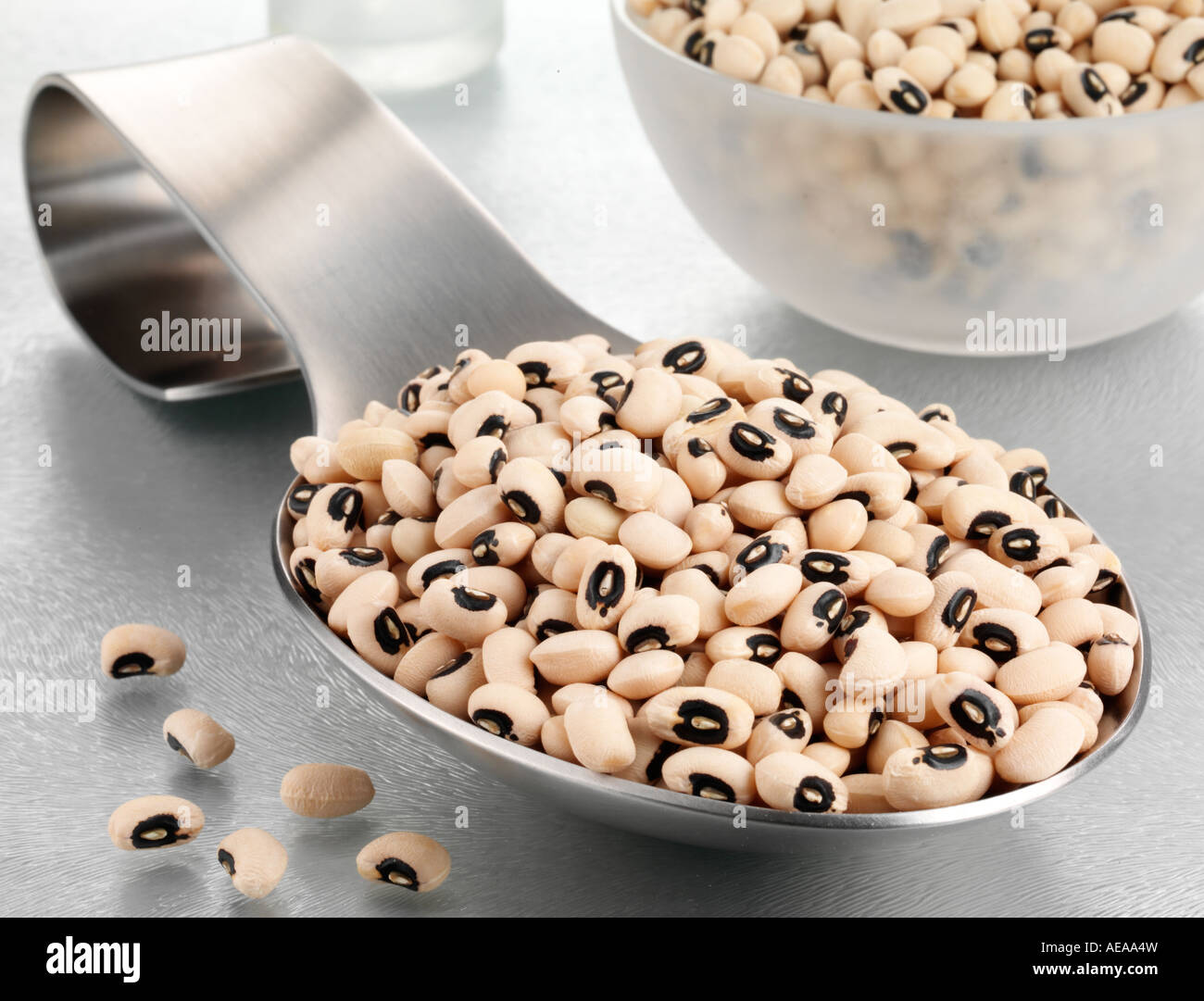 SPOONFUL OF BLACK EYED BEANS PEAS Stock Photo Alamy