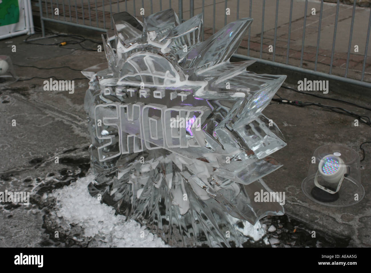 Detroit Shock ice sculpture Stock Photo