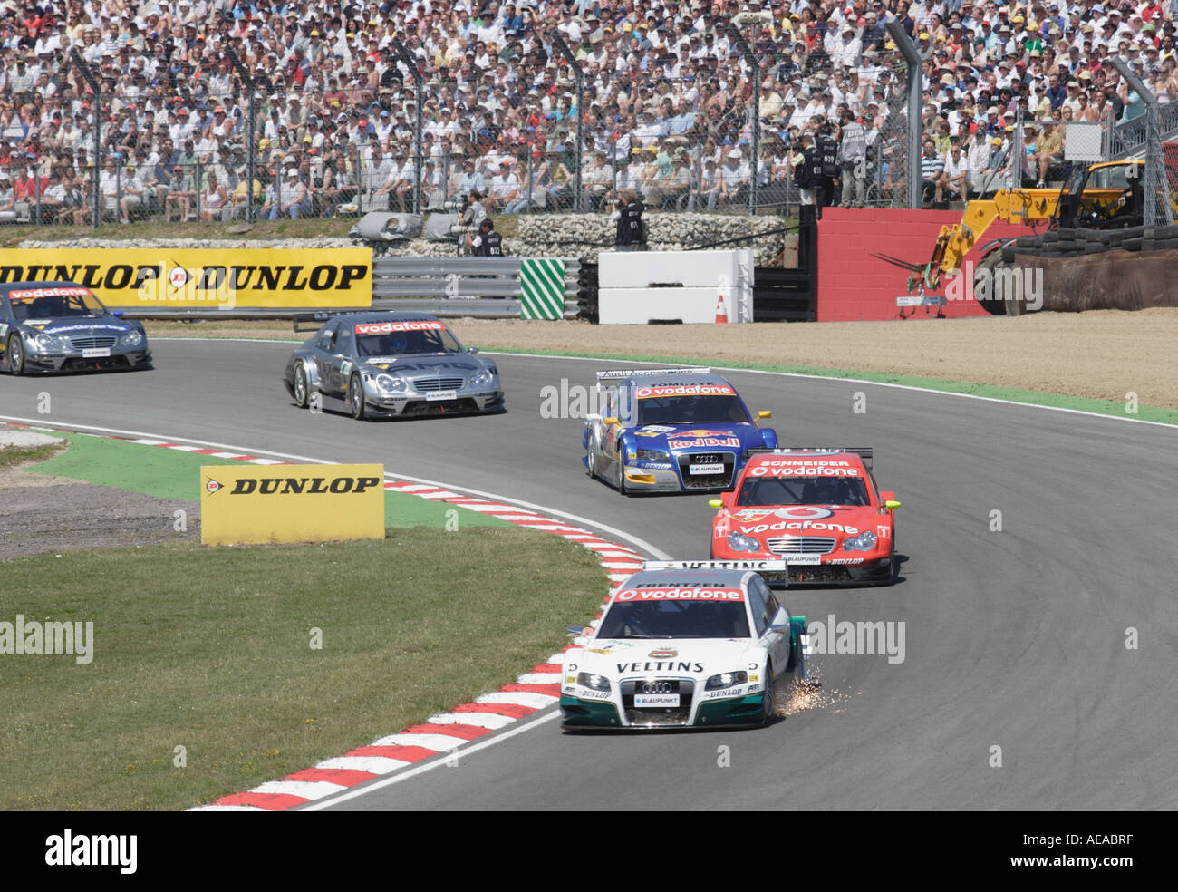 Heinz Harald Frentzen Driving An Audi A4 Dtm 2006 Throws Up Sparks Stock Photo Alamy