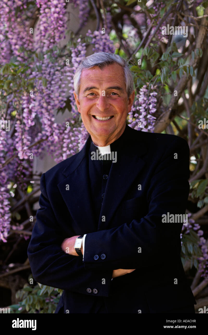 FATHER JUAN was a well loved SPANISH PRIEST who resided in both CARMEL MALLORCA Died late 1980s Stock Photo