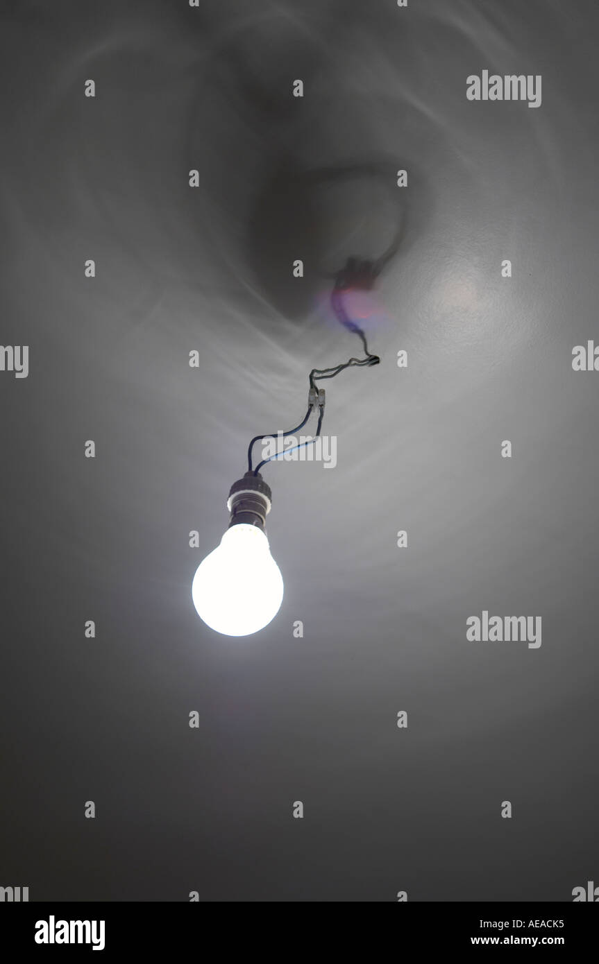 Light bulb and poor wiring Stock Photo Alamy