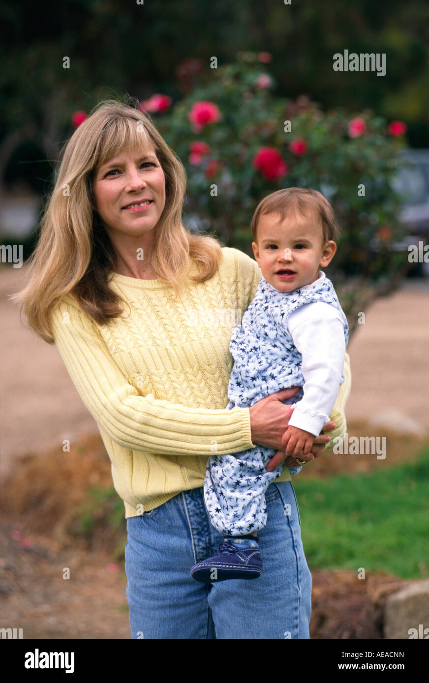 A MOTHER and her one year old GIRL MR Stock Photo