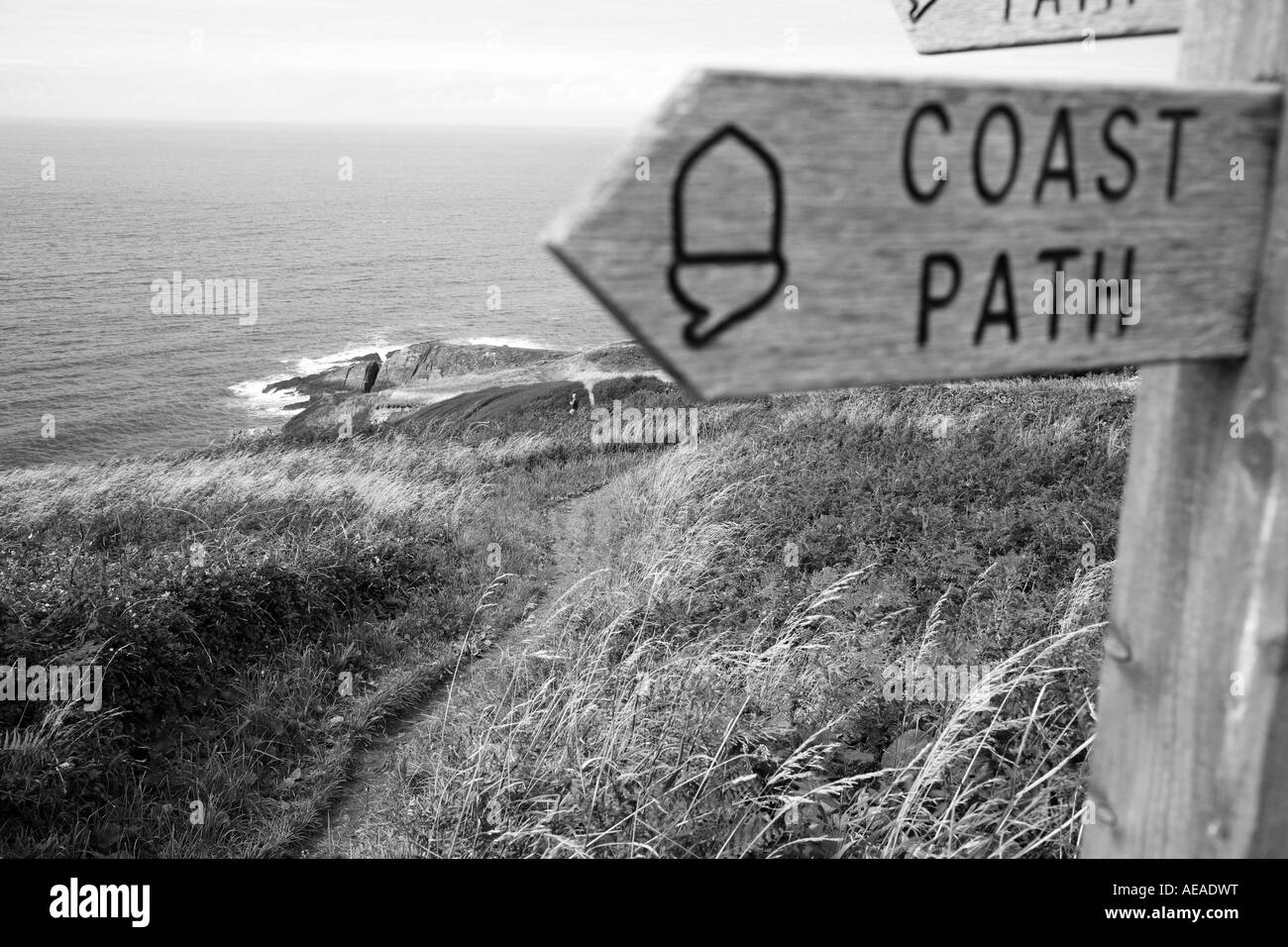 coast path sign post by the sea near ilfracombe north devon Stock Photo ...