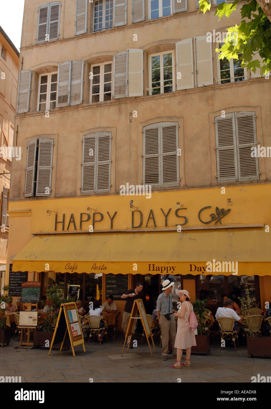Happy Days cafe, Aix en Provence, France. Stock Photo