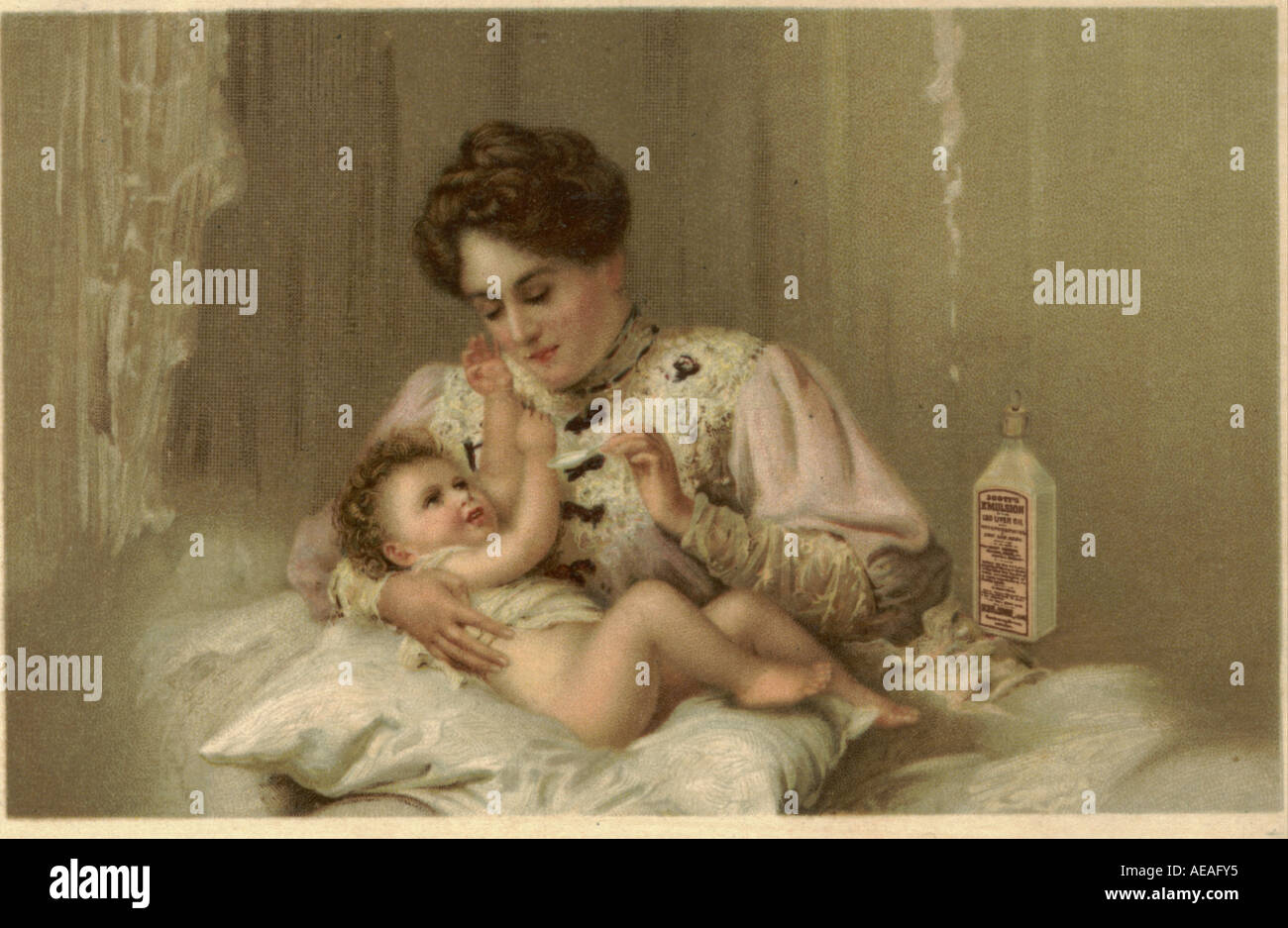 Advertising postcard for Scott's Emulsion circa 1910 Stock Photo