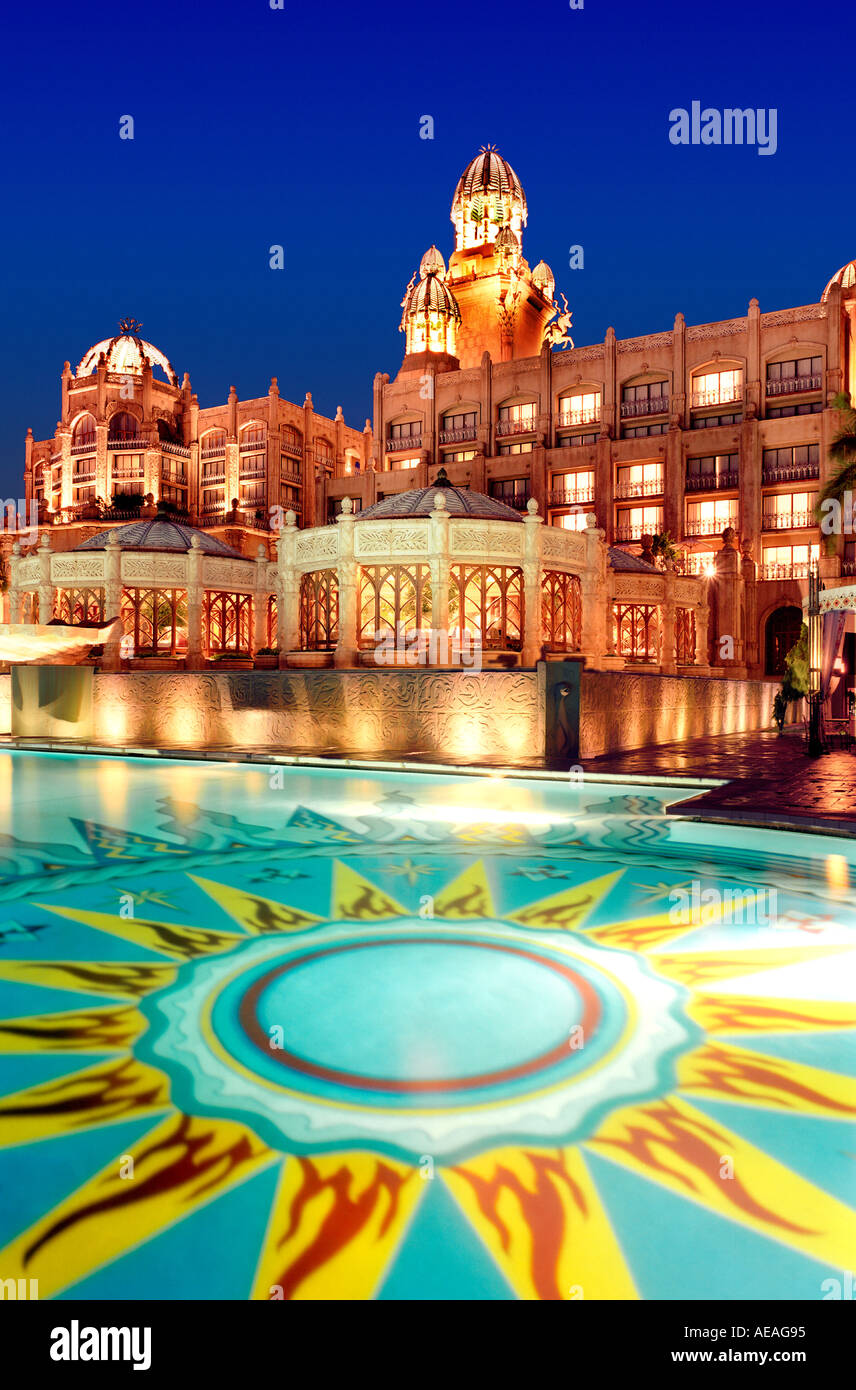 palace hotel sun city south africa portrait shot at night showing main