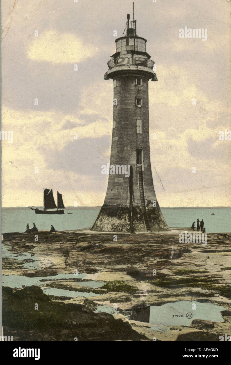 Postcard of New Brighton  [Cheshire]lighthouse postally used 1923 Stock Photo
