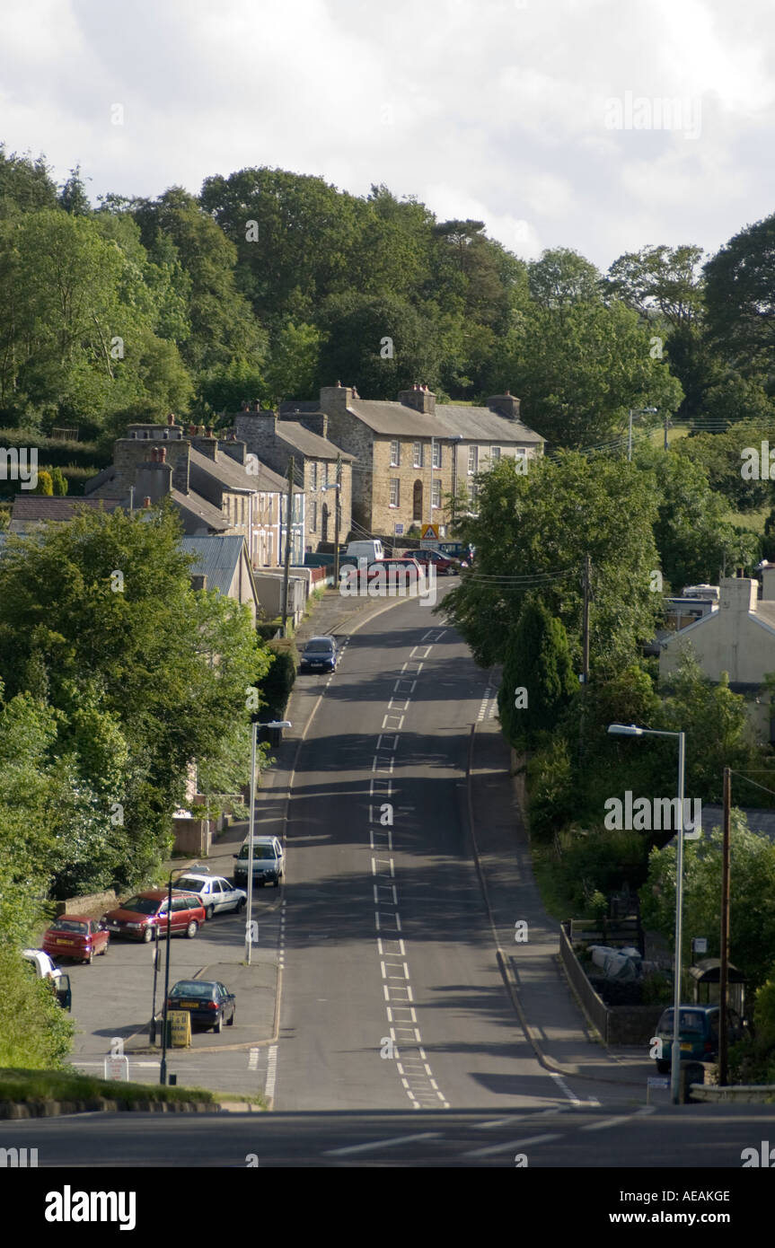 The main road through the village of llanarth Ceredigion Wales UK Stock