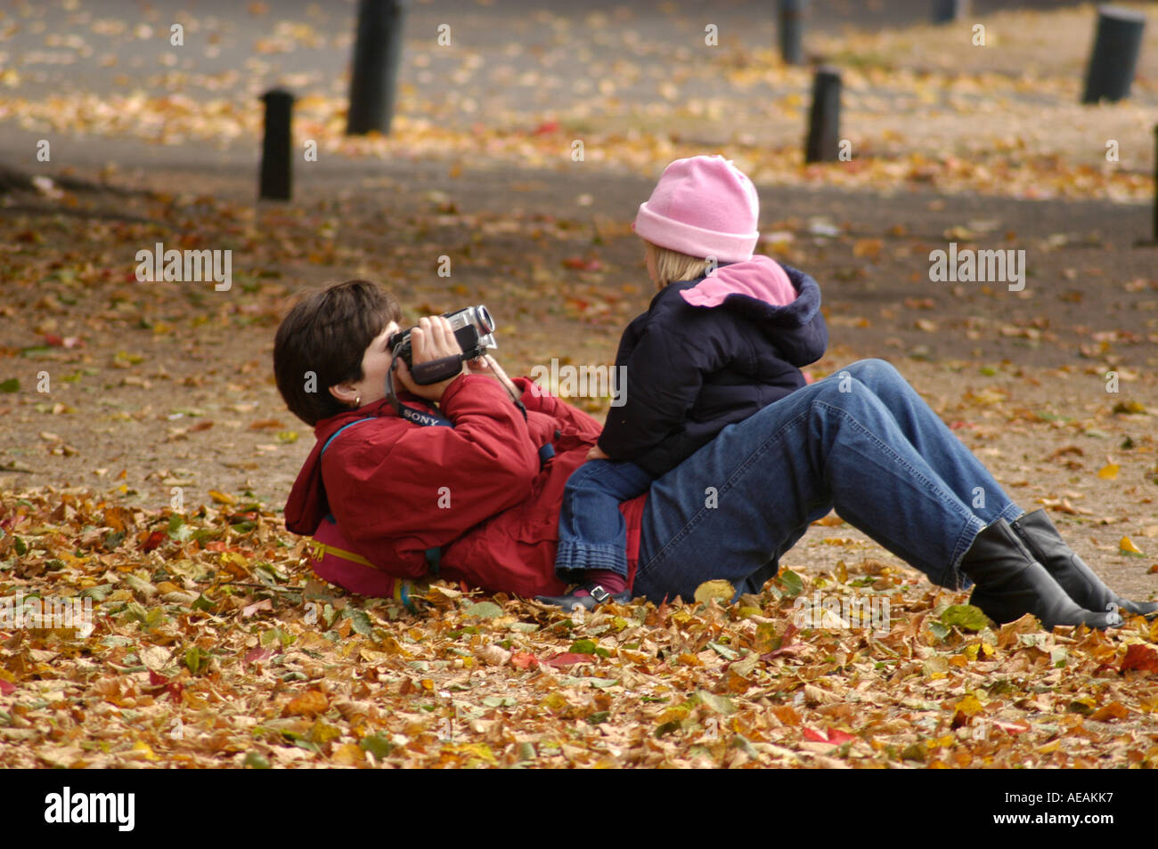 Uk autumn leaves child hi-res stock photography and images - Alamy