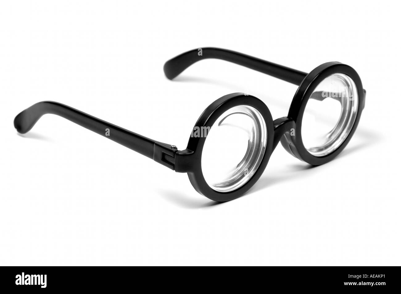 Round nerd eye glasses Stock Photo