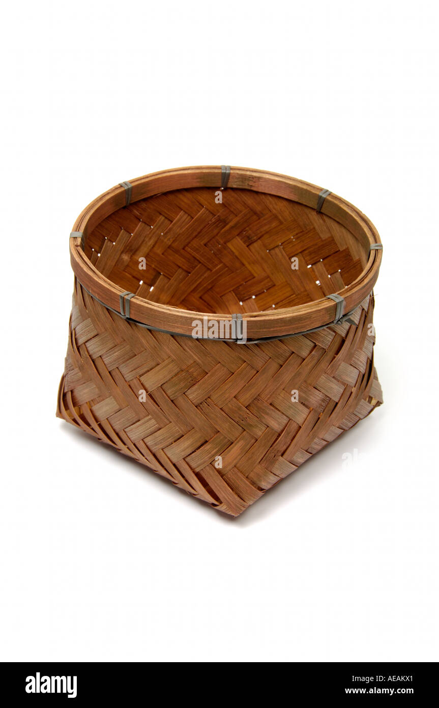 small handmade cane basket Stock Photo Alamy