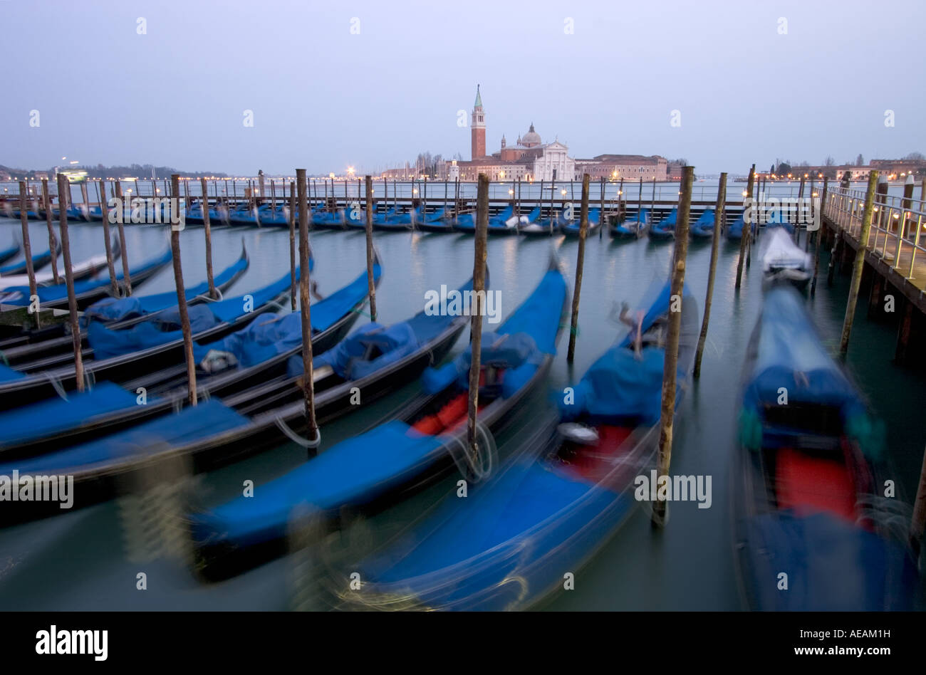 Venice Lagoon and Gondolas Stock Photo - Alamy