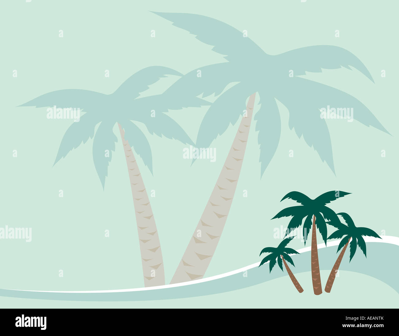 Background with clusters of palm trees Stock Photo - Alamy