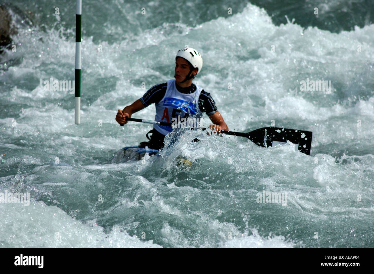 White water canoe kayak french national championships bourg st maurice  savoie Stock Photo - Alamy