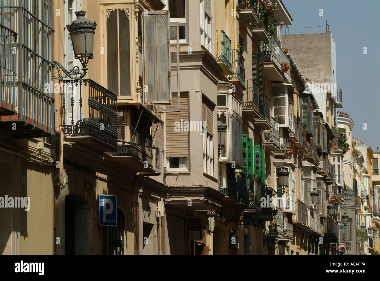 Malaga. Old town. Old houses Stock Photo Alamy