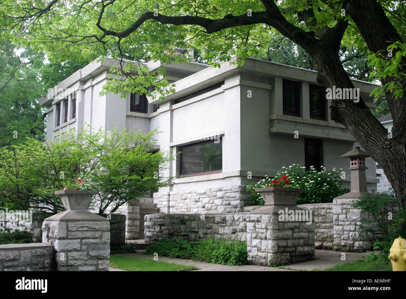 Frank Lloyd Wright Style Architecture Stock Photo