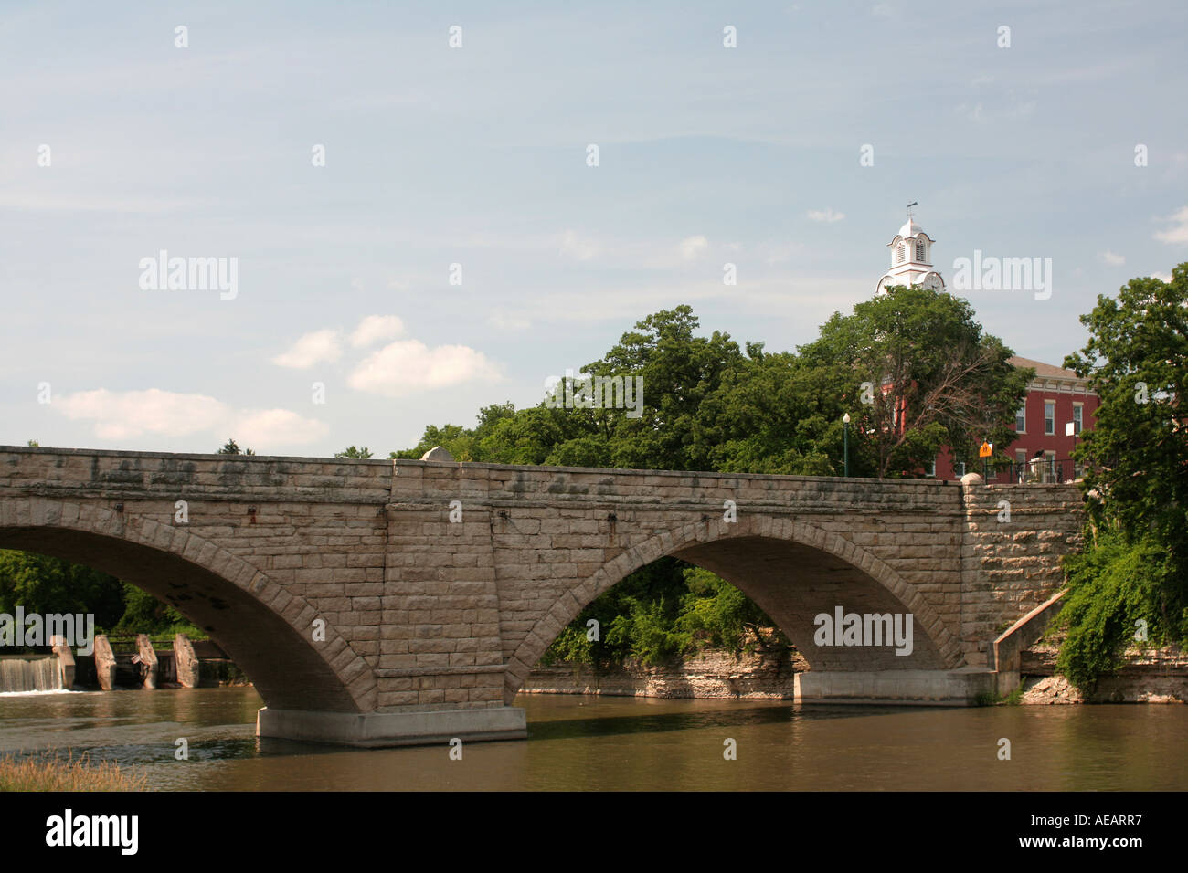 Stone Keystone Bridge, Elkader Iowa Stock Photo Alamy