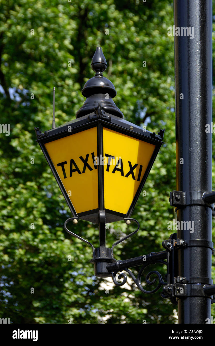 Typical Taxi sign lamp in London Stock Photo