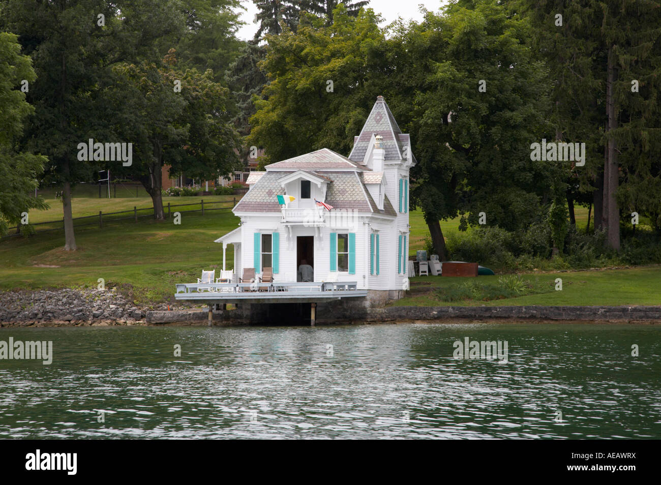 Houses on Skaneateles Lake in the Finger Lakes Region of New York State
