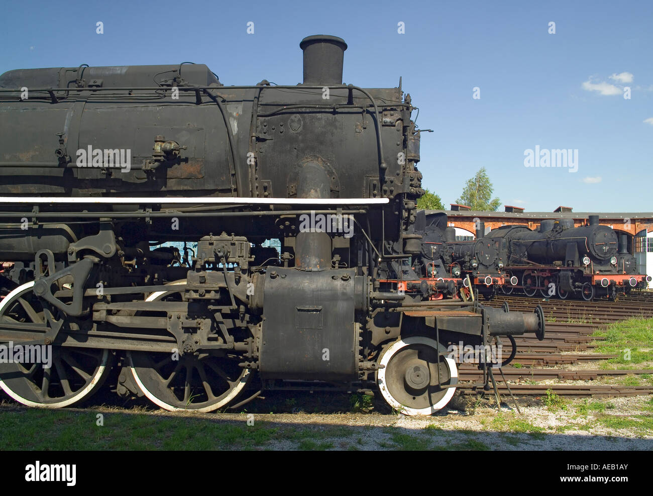 Steam engine locomotive Stock Photo