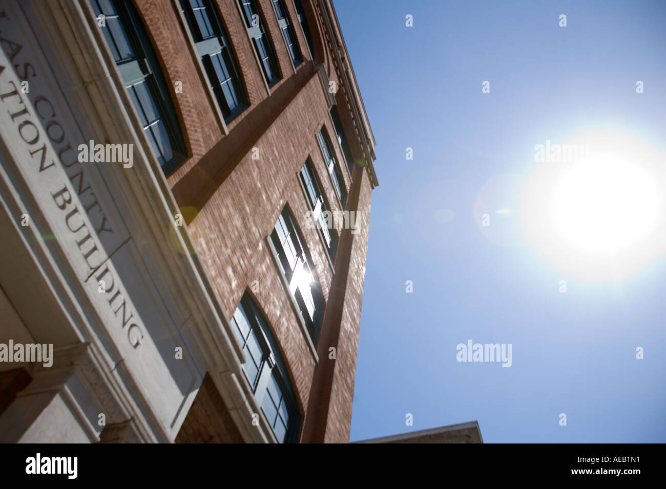 View of  Texas book depository and JFK's assassination site, Dallas, USA Stock Photo