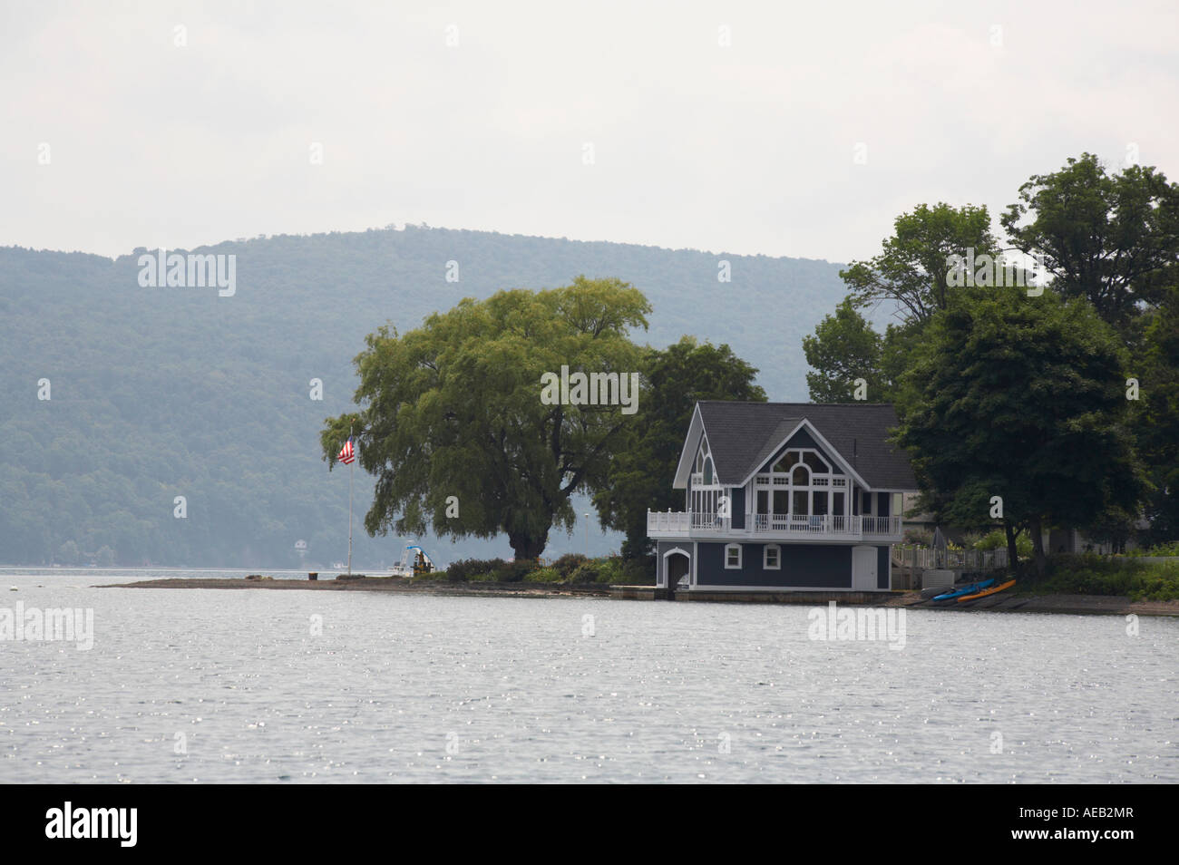 Houses on Skaneateles Lake in the Finger Lakes Region of New York State