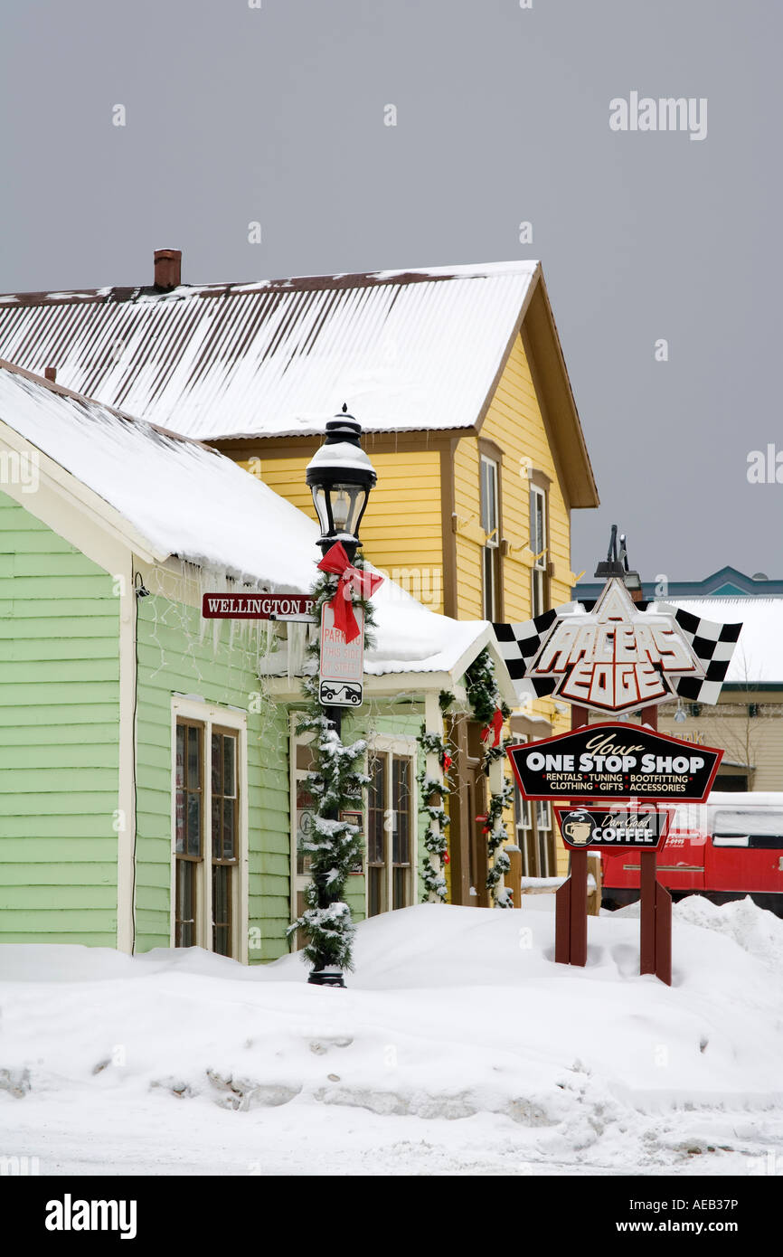 Stores in downtown Breckenridge Rocky Mountains Colorado USA Stock