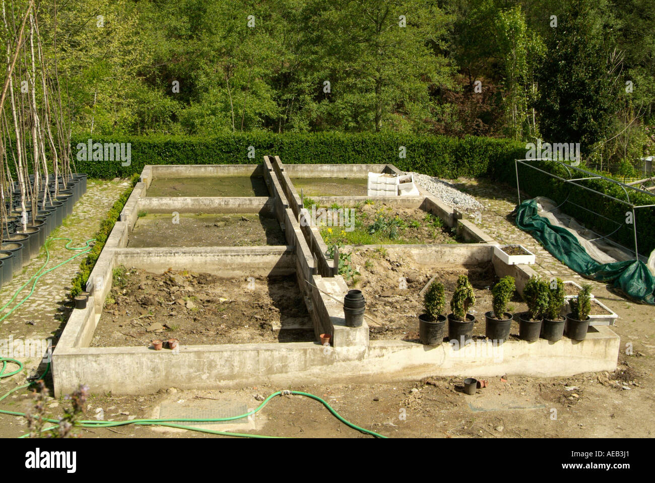 Sludge drying beds in a wastewater treatment works Stock Photo 7786848