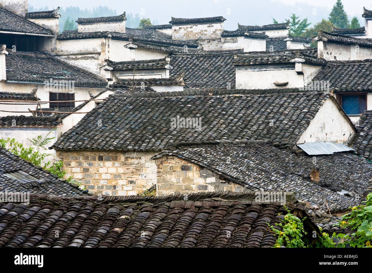 Ancient Huizhou Style Chinese Village Xidi China Stock Photo