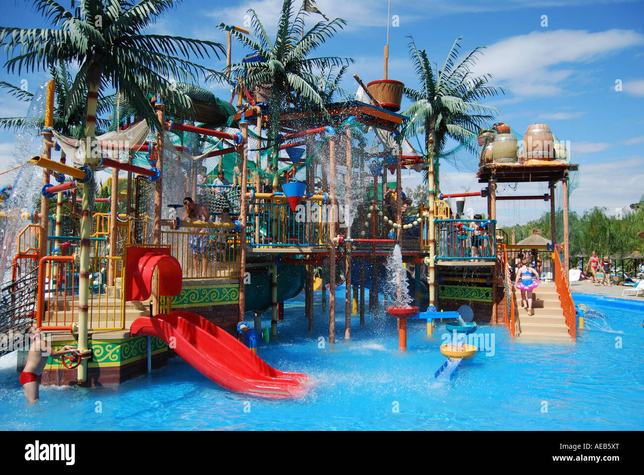 Children's Pirate Caribbean Adventure, Aqualand Water Park, Agios Ioannis,  Corfu, Ionian Islands, Greece Stock Photo - Alamy