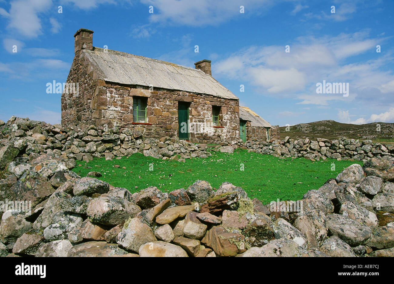 An old crofters house at Rubha coigach, Assynt, Scotland, UK Stock