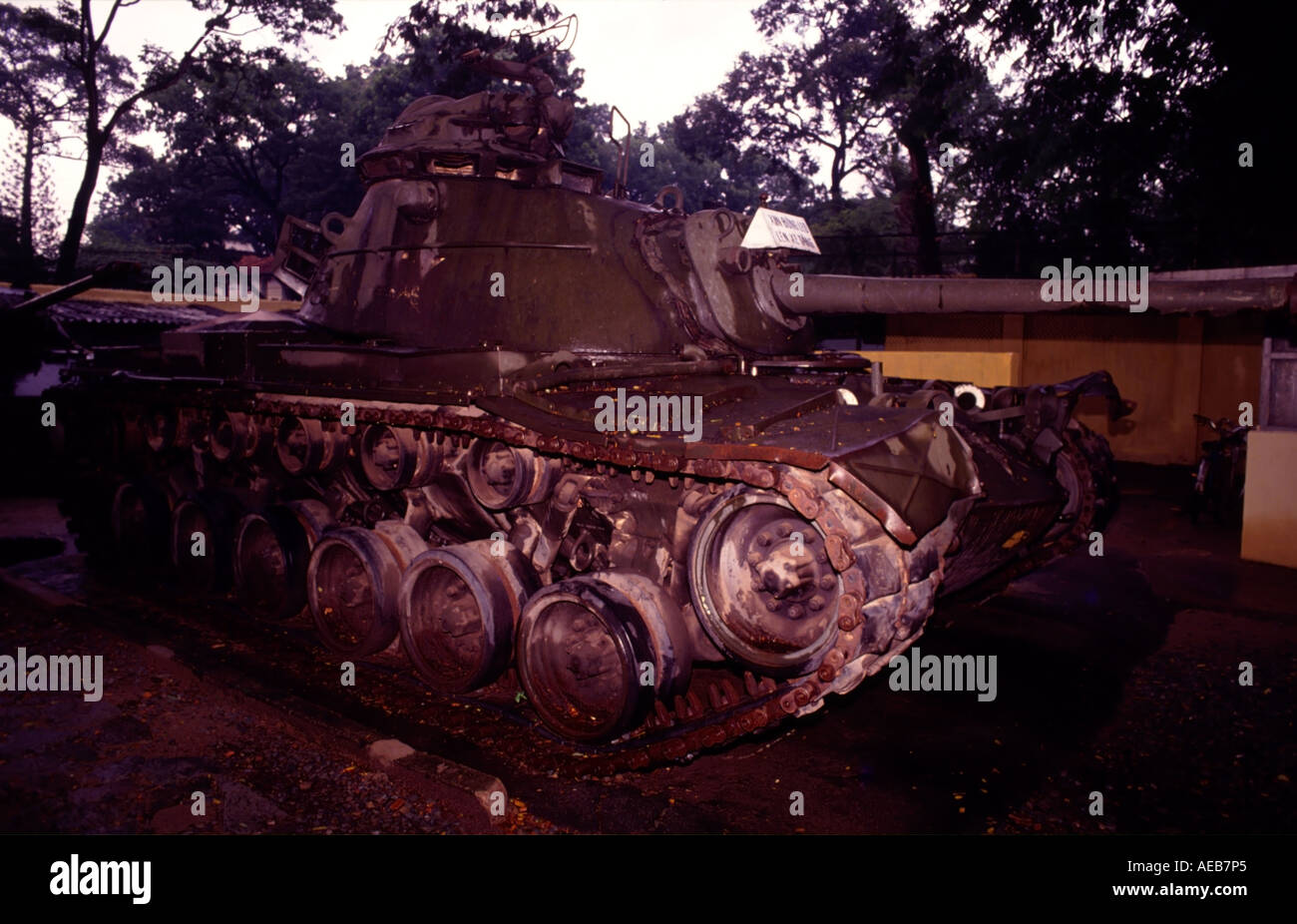 M48 tank "The Patton," Museum of War Remnants, formerly The American War Crimes Museum, Ho Chi Minh, formerly Saigon, Vietnam. Stock Photo