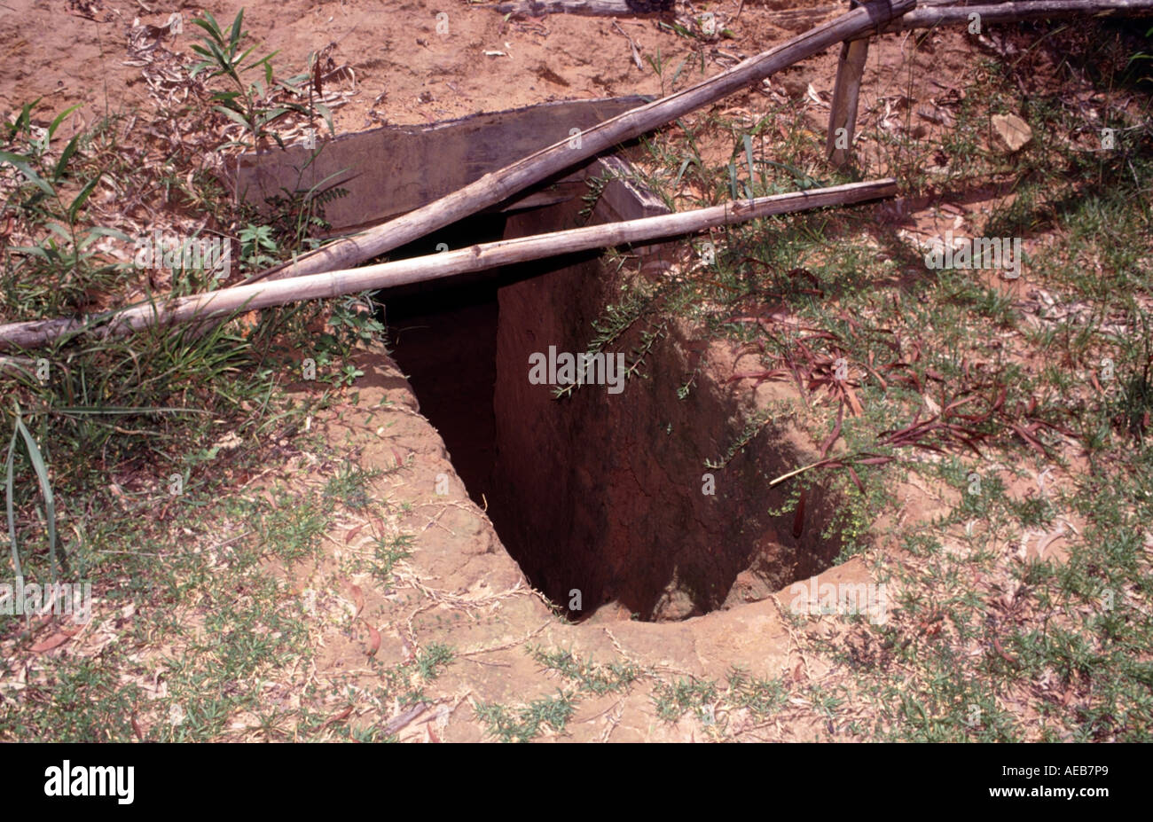 Cu Chi tunnel from Vietnam War on outskirts of Ho Chi Minh, formerly