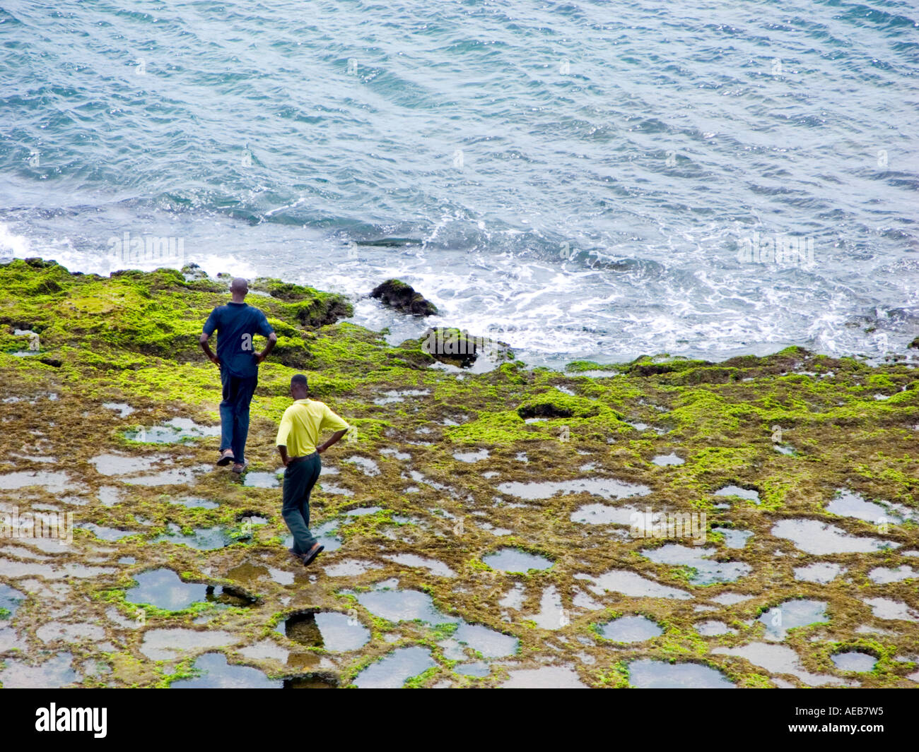 Kenya East Africa Afrika Kenia 2 Two Black Men Man Boys On The Beach Stock Photo Alamy