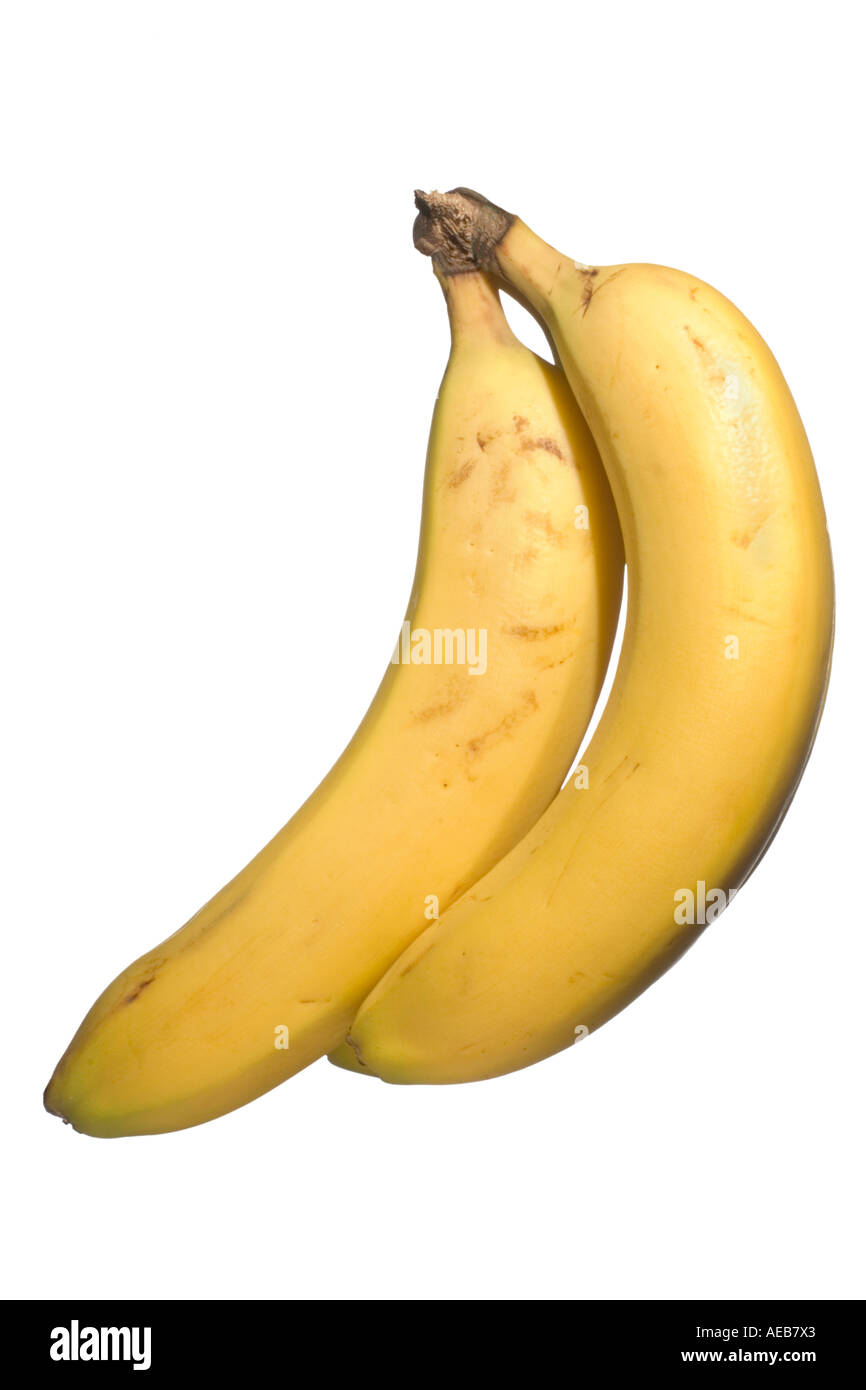 2 bananas on stem Supermarket produce Surrey England Stock Photo Alamy