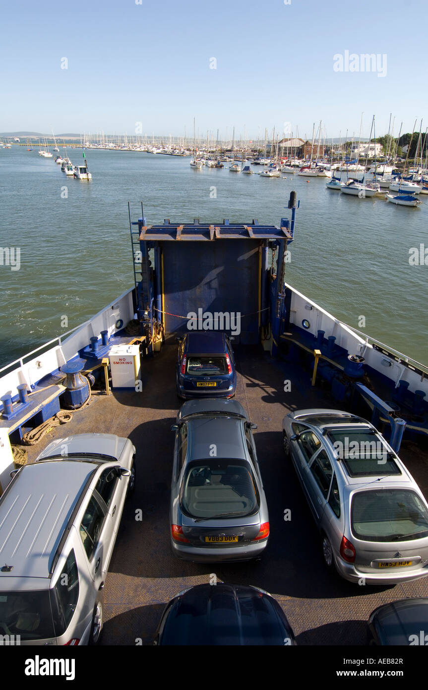 The car ferry goes from Lymington to Yamouth with cars and passengers