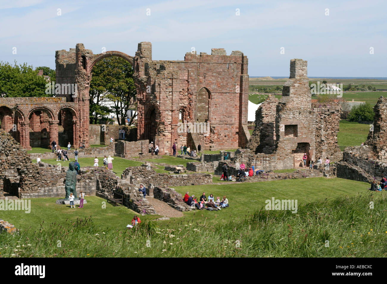 holy island abbey northumberland england uk gb Stock Photo Alamy