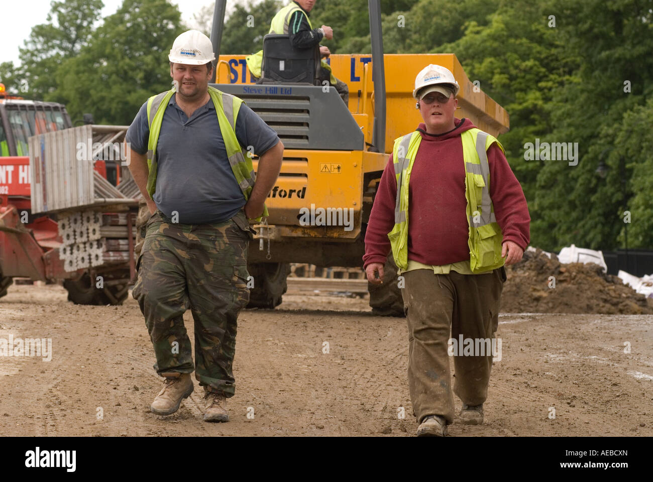 Construction site workers Milton Keynes UK Stock Photo Alamy