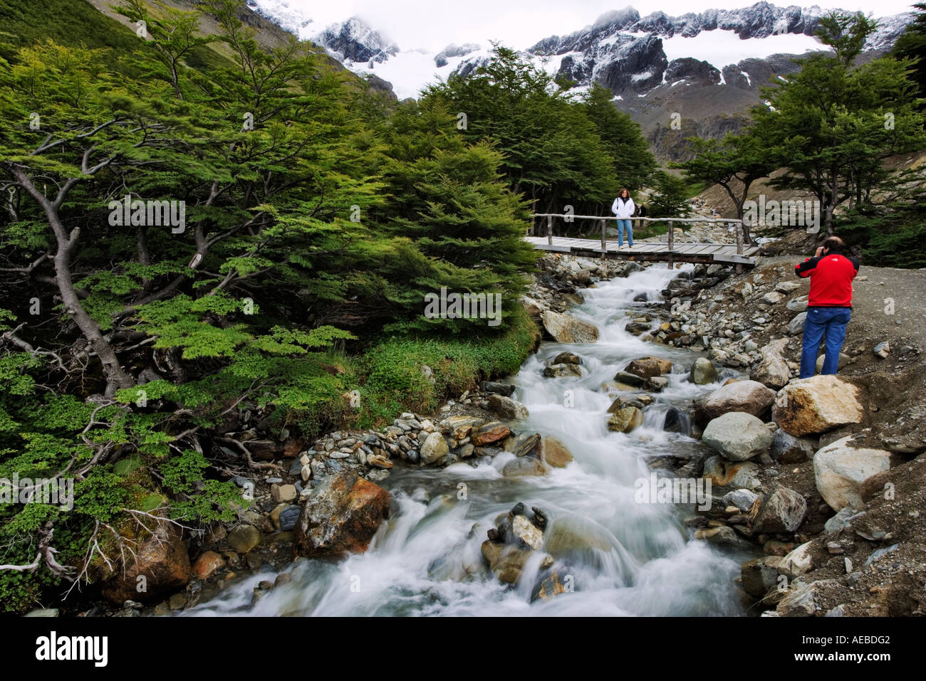 Mountain Stream Tierra Del Fuego Argentina South America Stock Photo