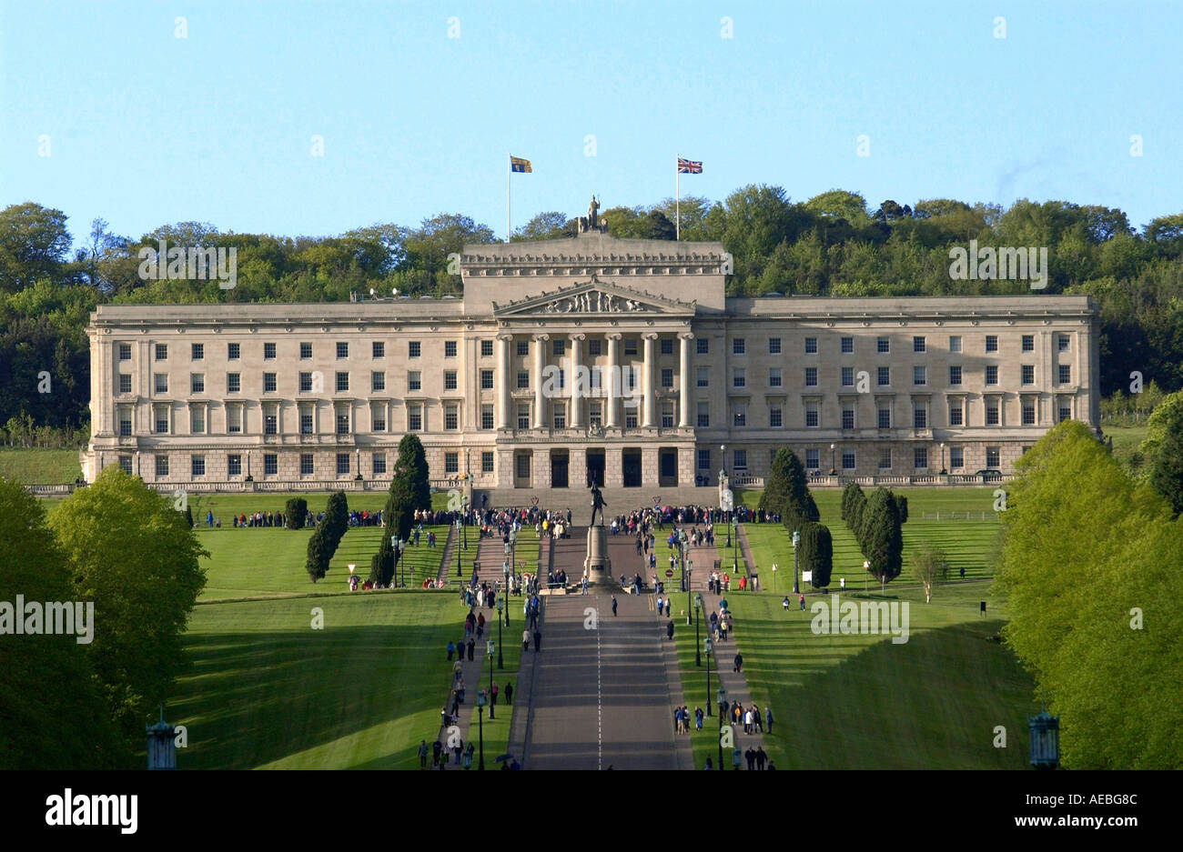 Stormont Parliament Building in Belfast flying the Queen s Royal Stock ...