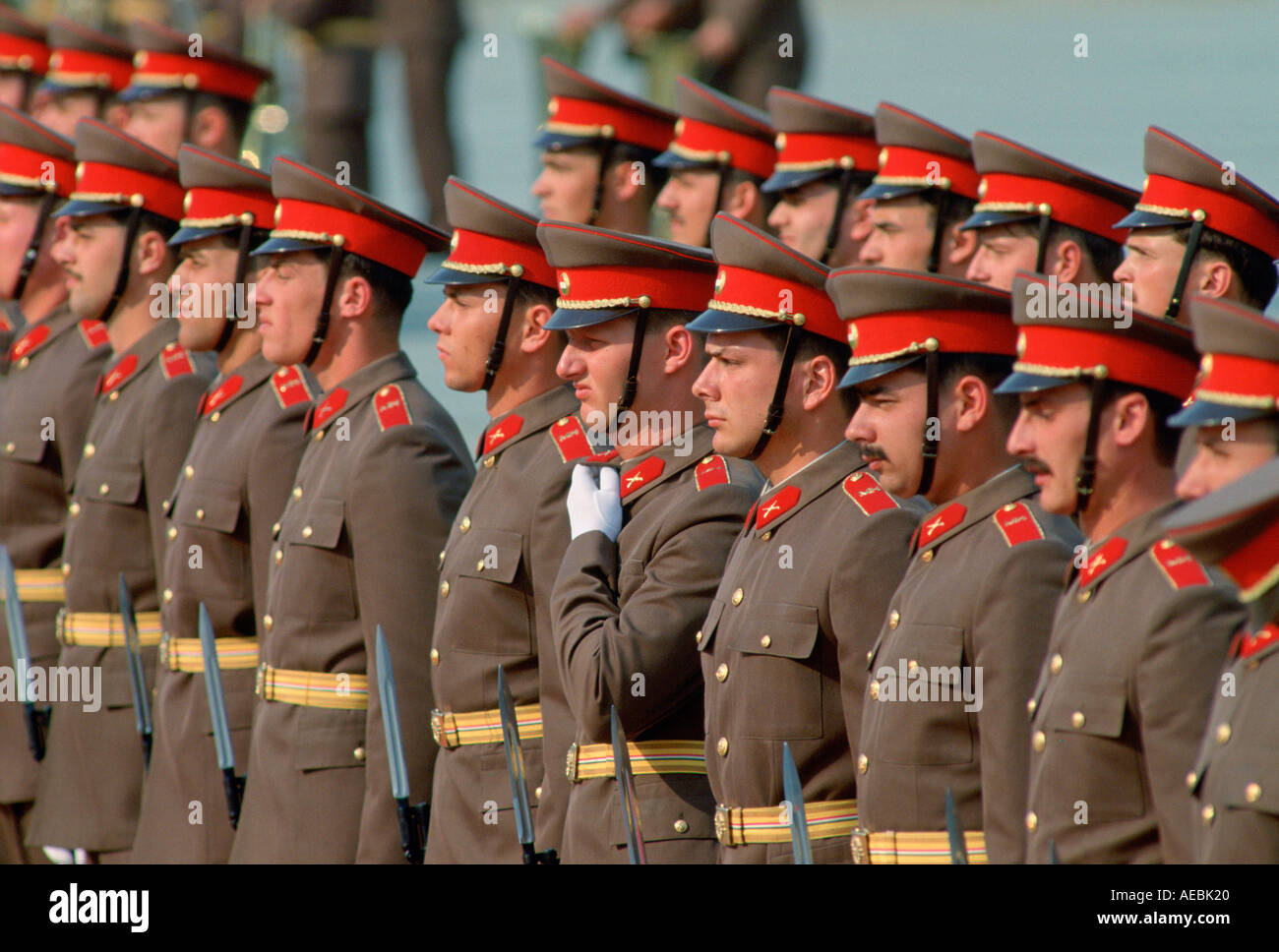 Army on parade in Hungary Stock Photo