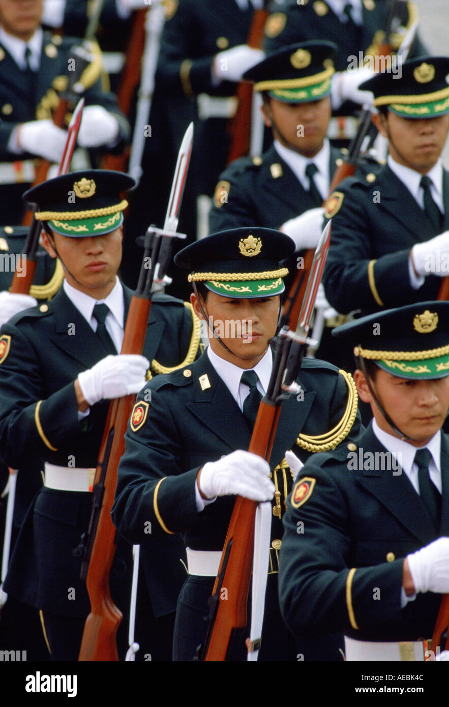 Soldiers marching Tokyo Japan Stock Photo