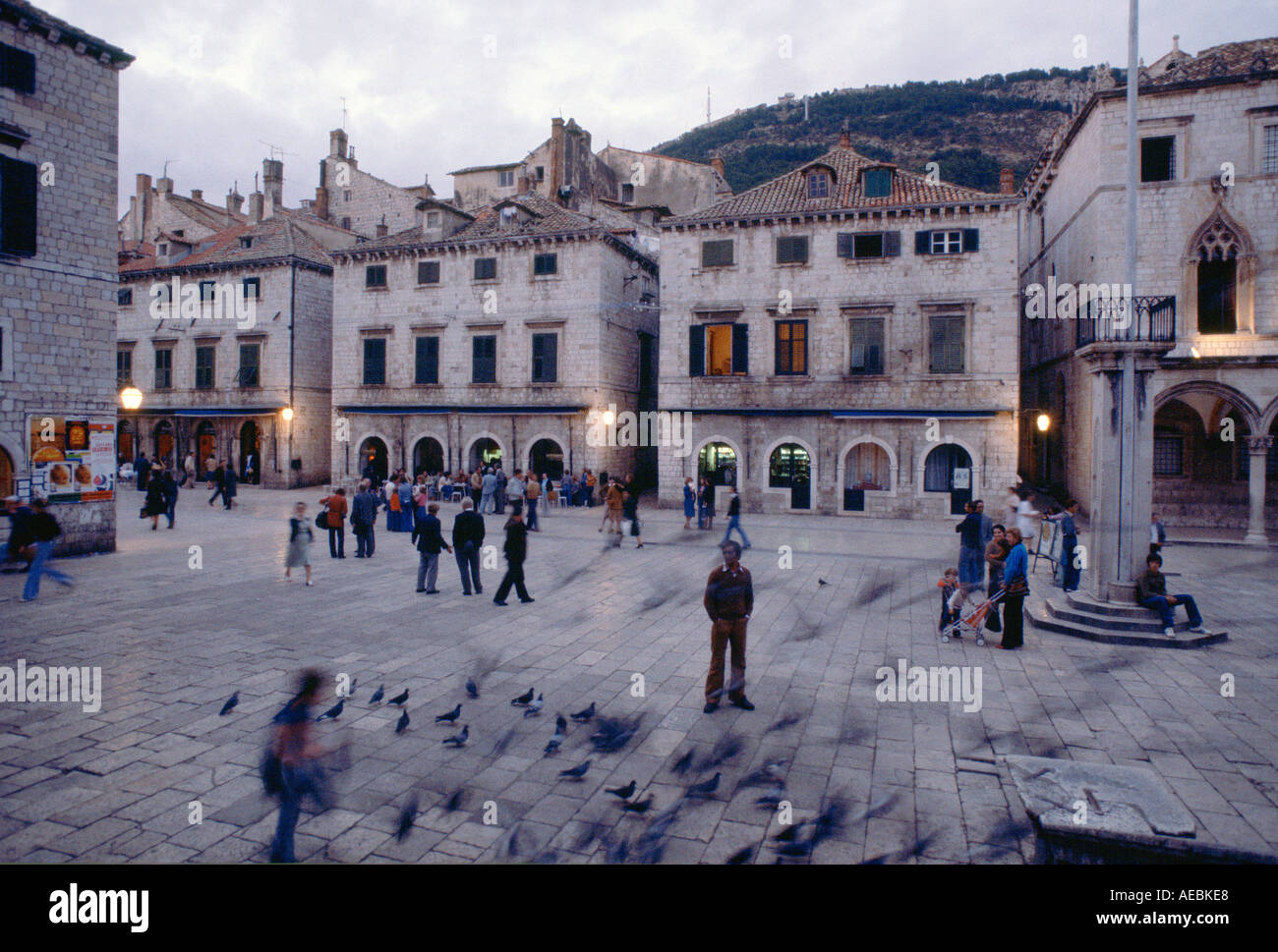 Dubrovnik town square in Yugoslavia Stock Photo