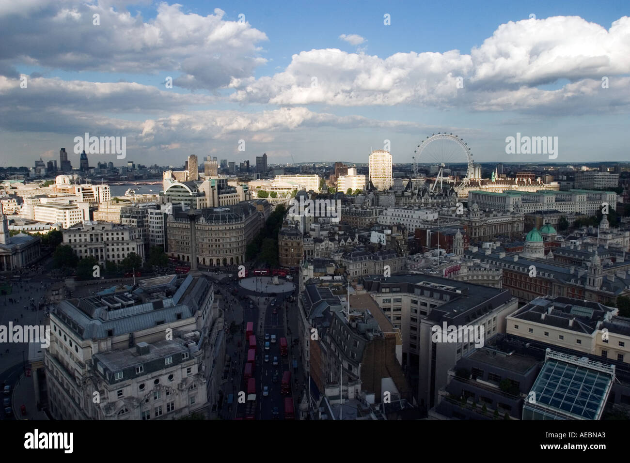 London Rooftops view showing the West End, Trafalgar Square, Canary
