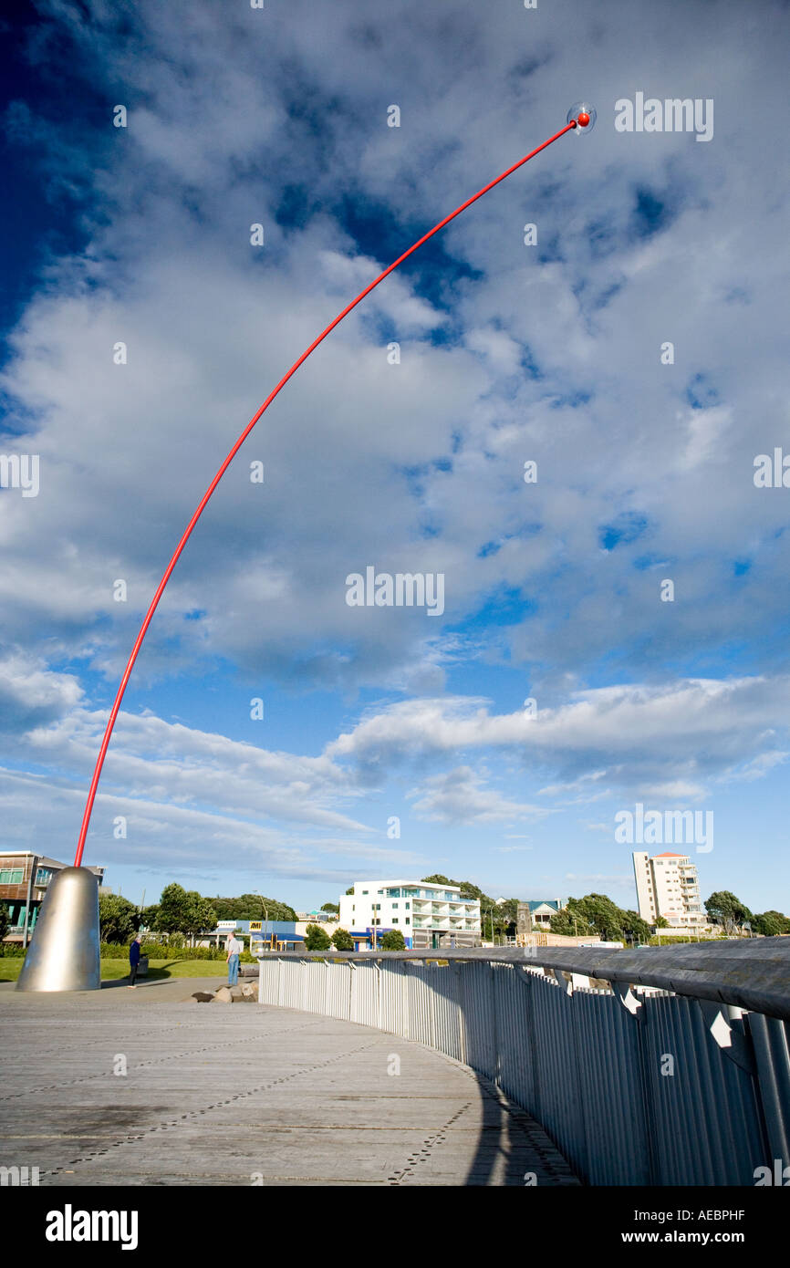 Wind Wand New Plymouth Waterfront Taranaki North Island New Zealand Stock Photo