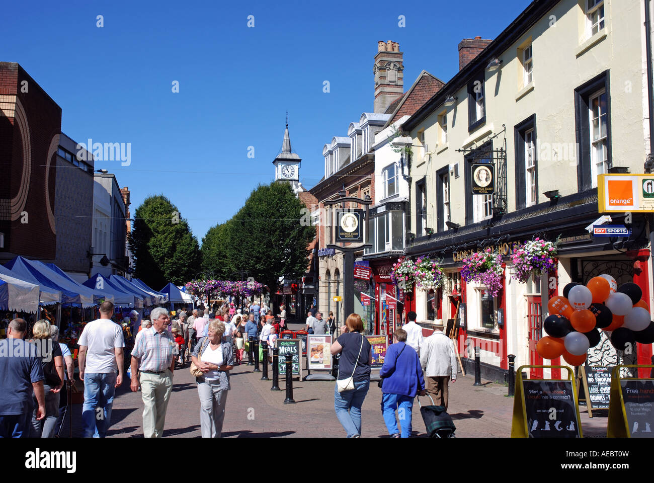 Bridge Street and Eliot Hotel, Nuneaton, Warwickshire, England